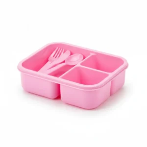 Homeatic Plastic Lunch Box With Cutlery, 1100ml/200ml Capacity,