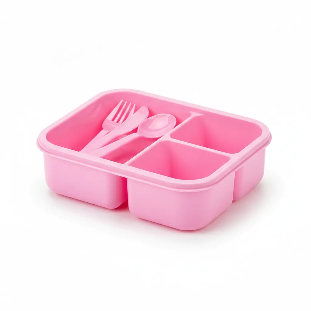 Homeatic Plastic Lunch Box With Cutlery, 1100ml/200ml Capacity,