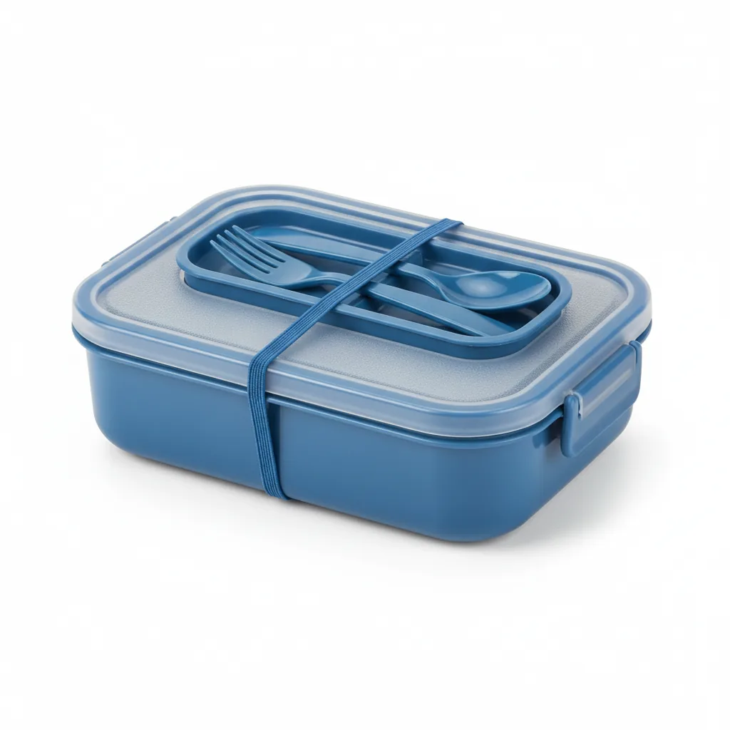 Homeatic Plastic Lunch Box With Cutlery, 1 Liter,